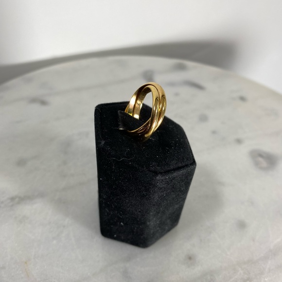 Gold Plated Triple Rolling Bands Ring - Picture 5 of 9